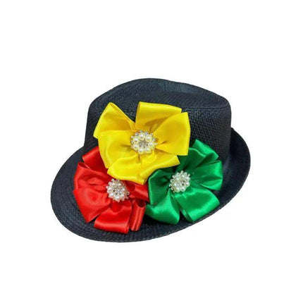 Colombian Garabato Fedora Hat in Red, Yellow & Green - VivianFongDesignsLLC