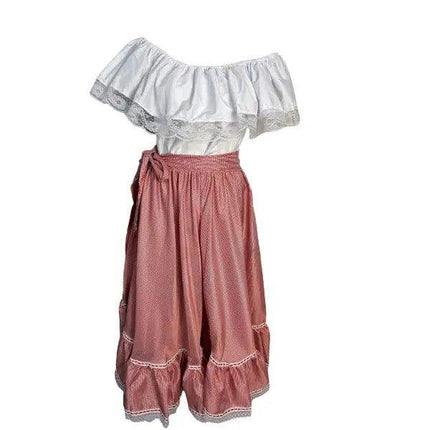 Colombian Traditional Cumbia Dress with White Blouse - VivianFongDesignsLLC
