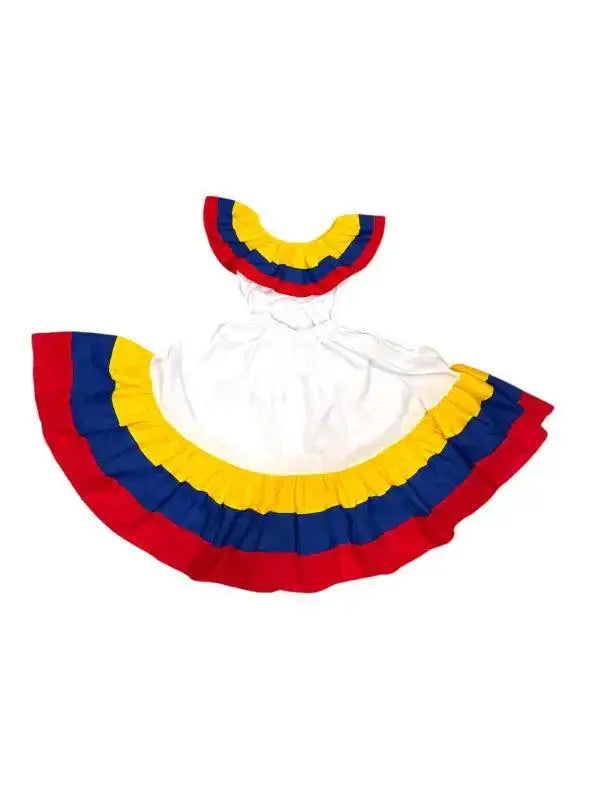 Colombian Traditional Fiesta Dress for Adults - White - VivianFongDesignsLLC