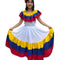 Colombian Traditional Girls Fiesta Dress - White - VivianFongDesignsLLC