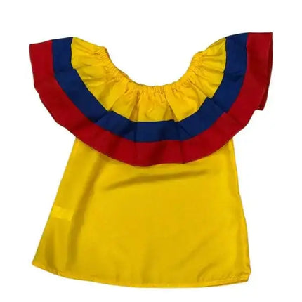 Colombian Traditional Tri-color Dress for Girls - VivianFongDesignsLLC