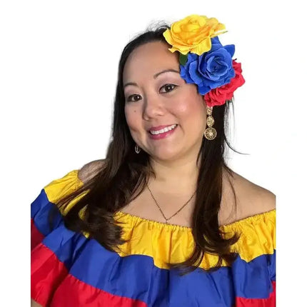 Colombian Traditional Wide Dress - Flag Style - VivianFongDesignsLLC
