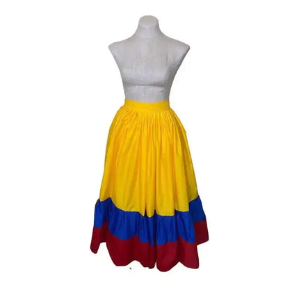 Colombian Traditional Wide Dress - Flag Style - VivianFongDesignsLLC