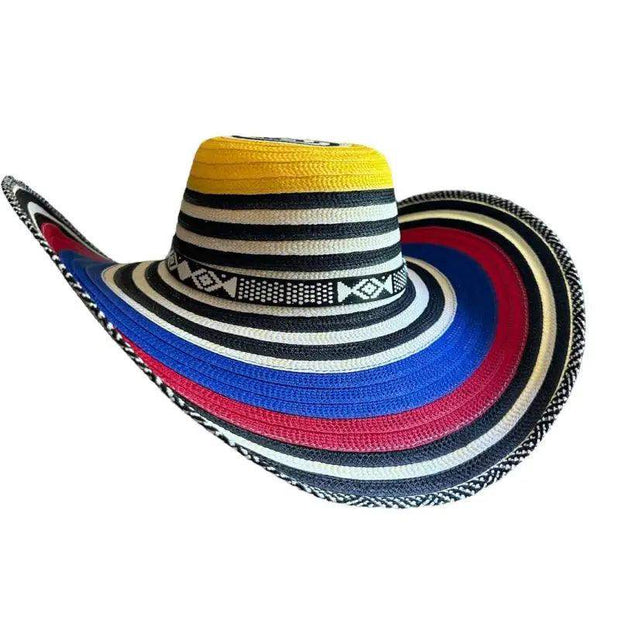 Colombian vueltiao hat, polyester, traditional Colombia sombrero vueltiao, front view