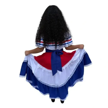 Costa Rican Traditional Girls Fiesta Dress - VivianFongDesignsLLC