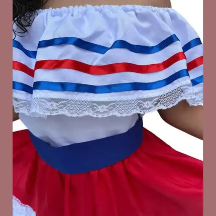 Costa Rican Traditional Girls Fiesta Dress - VivianFongDesignsLLC