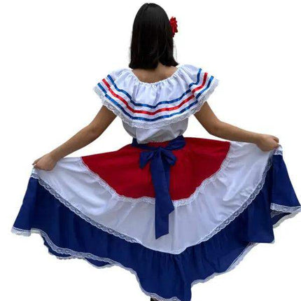 Costa Rican Traditional Women Fiesta Dress - VivianFongDesignsLLC