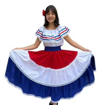 Costa Rican Traditional Women Fiesta Dress - VivianFongDesignsLLC