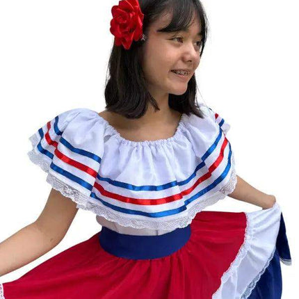 Costa Rican Traditional Women Fiesta Dress - VivianFongDesignsLLC