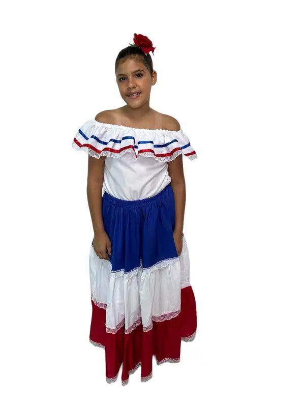 Dominican Republic Traditional Girls Fiesta Dress - VivianFongDesignsLLC