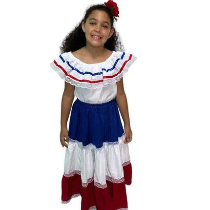 Dominican Republic Traditional Girls Fiesta Dress - VivianFongDesignsLLC