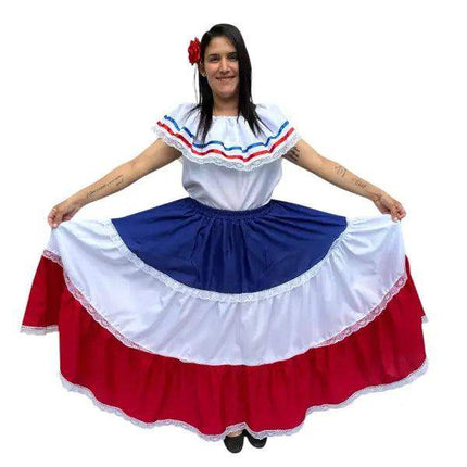Dominican Republic Traditional Women Fiesta Dress - VivianFongDesignsLLC