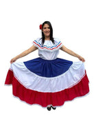 Dominican Republic Traditional Women Fiesta Dress XS
