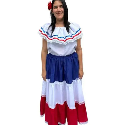 Dominican Republic Traditional Women Fiesta Dress - VivianFongDesignsLLC
