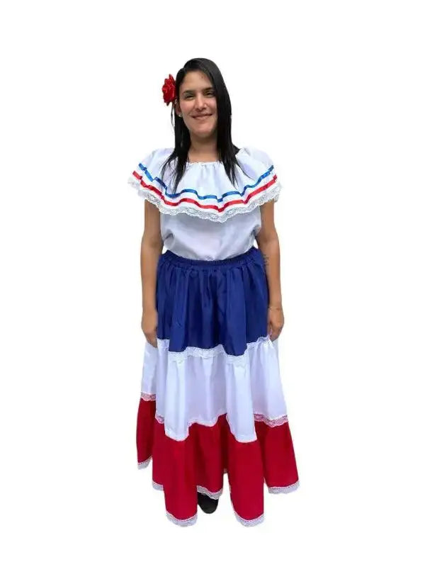Dominican Republic Traditional Women Fiesta Dress - VivianFongDesignsLLC