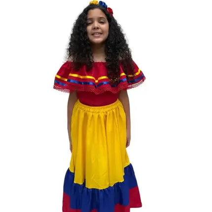 Ecuador Traditional Girls Fiesta Dress - VivianFongDesignsLLC