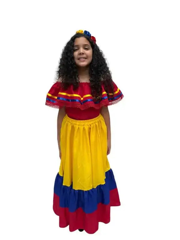 Ecuador Traditional Girls Fiesta Dress - VivianFongDesignsLLC