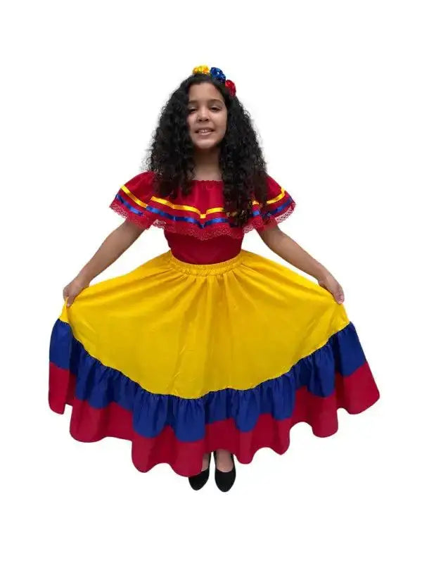 Ecuador Traditional Girls Fiesta Dress - VivianFongDesignsLLC