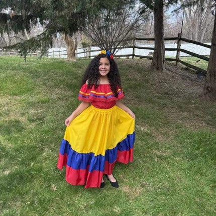 Ecuador Traditional Girls Fiesta Dress - VivianFongDesignsLLC