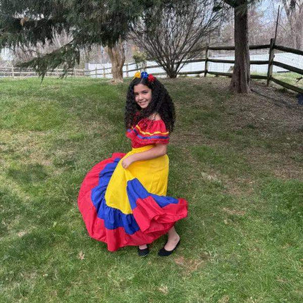 Ecuador Traditional Girls Fiesta Dress - VivianFongDesignsLLC