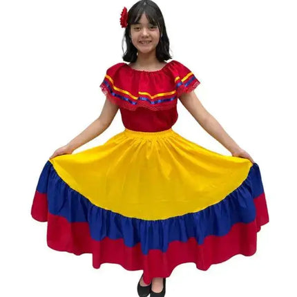Ecuador Traditional Women Fiesta Dress - VivianFongDesignsLLC