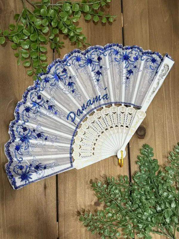 Elegant Colorful Lace Fan for Pollera Panama - VivianFongDesignsLLC