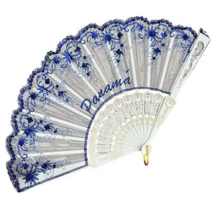 Elegant Colorful Lace Fan for Pollera Panama - VivianFongDesignsLLC