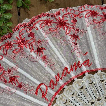 Elegant Colorful Lace Fan for Pollera Panama - VivianFongDesignsLLC