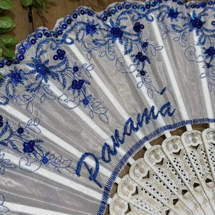 Elegant Colorful Lace Fan for Pollera Panama - VivianFongDesignsLLC