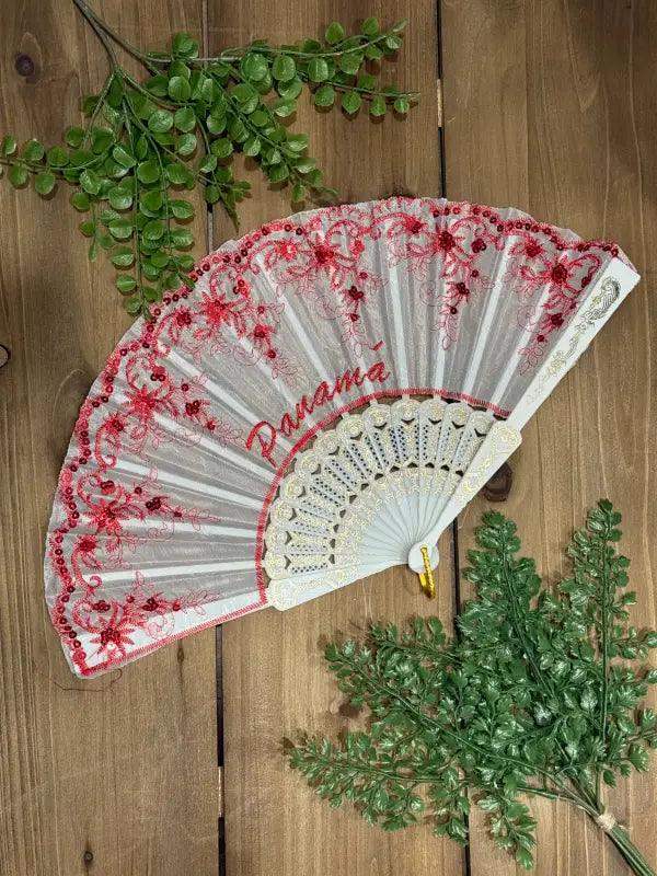 Elegant Colorful Lace Fan for Pollera Panama - VivianFongDesignsLLC
