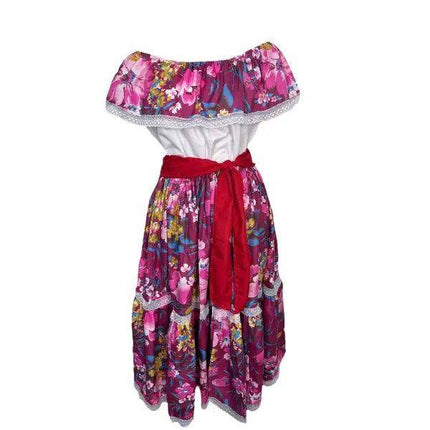 Floral Hispanic Traditional Dress - VivianFongDesignsLLC