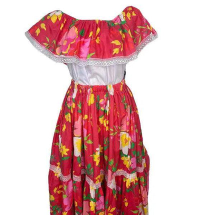 Floral Hispanic Traditional Dress - VivianFongDesignsLLC