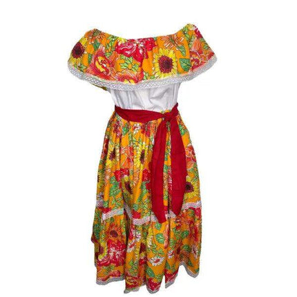 Floral Hispanic Traditional Dress - VivianFongDesignsLLC
