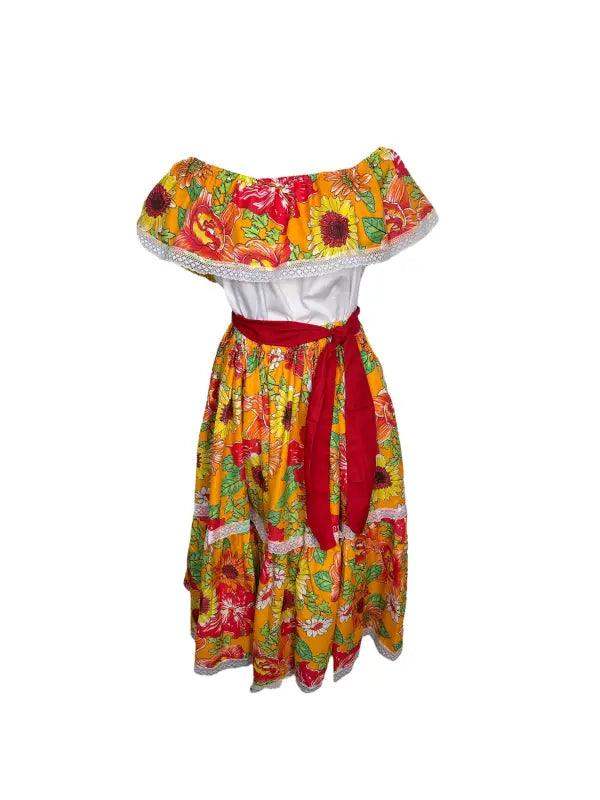 Floral Hispanic Traditional Dress - VivianFongDesignsLLC