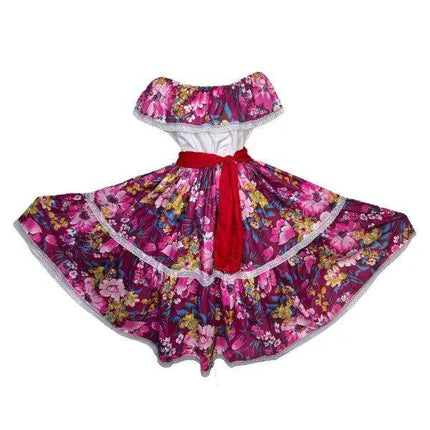 Floral Hispanic Traditional Dress - VivianFongDesignsLLC