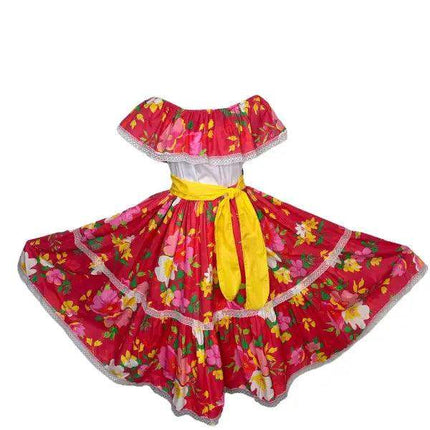 Floral Hispanic Traditional Dress - VivianFongDesignsLLC