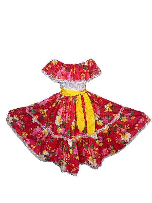 Floral Hispanic Traditional Dress - VivianFongDesignsLLC