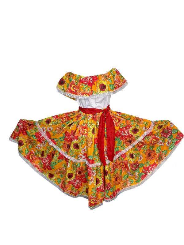 Floral Hispanic Traditional Dress - VivianFongDesignsLLC