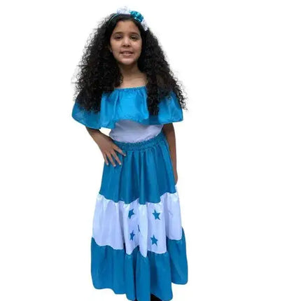 Honduras Traditional Girls Fiesta Dress - VivianFongDesignsLLC