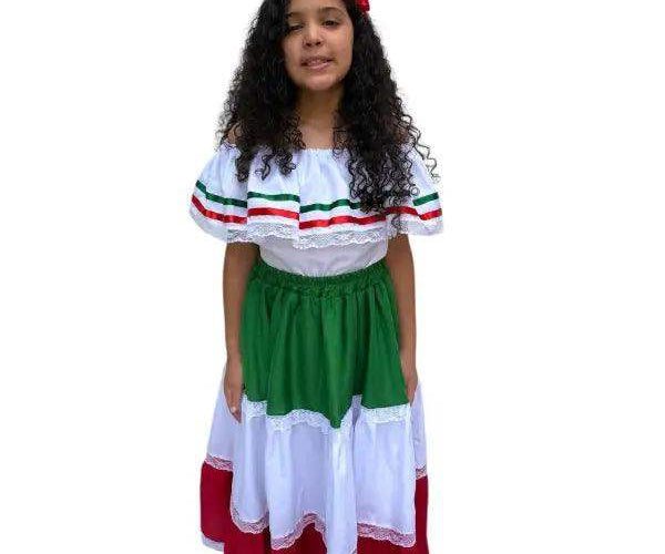 Mexican Traditional Girls Casual Dress