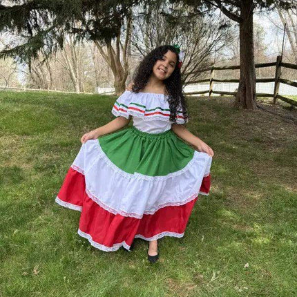 Mexican Traditional Girls Fiesta Dress - VivianFongDesignsLLC