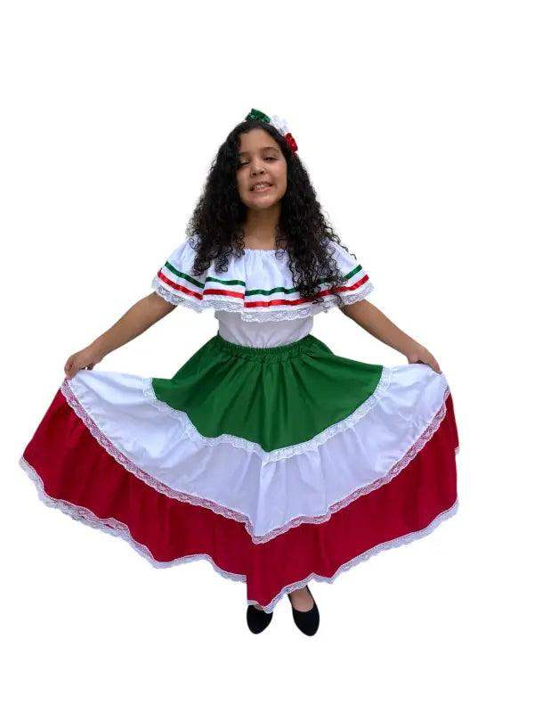Mexican Traditional Girls Fiesta Dress - VivianFongDesignsLLC