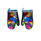 Mola handmade pot holder set by Guna women, Panamanian textile art, front view