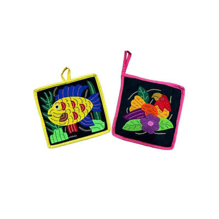 Mola Handmade Pot Holder Set by Guna Women - VivianFongDesignsLLC