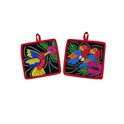 Mola Handmade Pot Holder Set by Guna Women - VivianFongDesignsLLC
