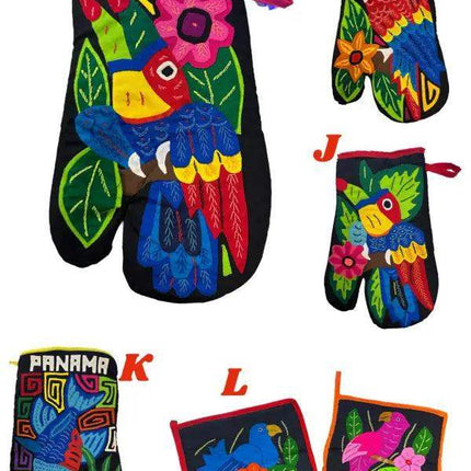 Mola Handmade Pot Holder Set by Guna Women - VivianFongDesignsLLC