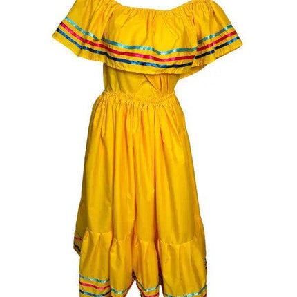 Nicaragua Traditional Fiesta Dress - Yellow - VivianFongDesignsLLC