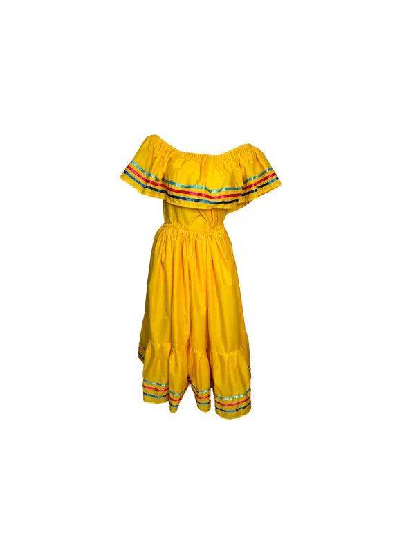 Nicaragua Traditional Fiesta Dress - Yellow - VivianFongDesignsLLC