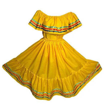 Nicaragua Traditional Fiesta Dress - Yellow - VivianFongDesignsLLC