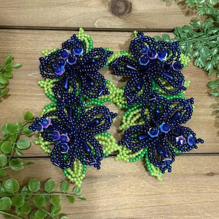 Pair of Handmade White Pearl Tembleques with Flowers - VivianFongDesignsLLC